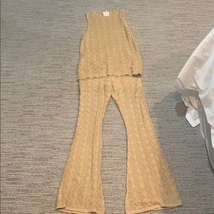 Free People Two Piece Gold Set